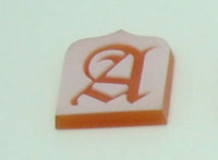 14K Gold Carved Agate Initial Pendant - You Choose Personalized New (#J2154)