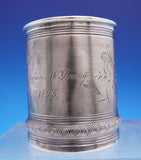Gorham Sterling Silver Baby Cup #3721 Bright-Cut with Flowers Leaves (#9083)