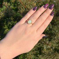14k Yellow Gold 1.80 Carat Australian Genuine Natural Opal Ring Size 7 (#J6572)