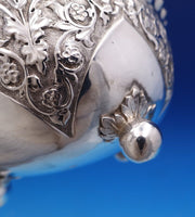 English Victorian Sterling Silver Candy Dish with Pie Crust Edge Ball Feet #7931