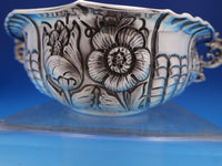 Charles Stuart Harris English Victorian Sterling Silver Bowl Oval Flowers #8424