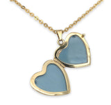 14k Yellow Gold Heart Locket with Cable Chain 18.5" and Toggle Clasp (#J7184)