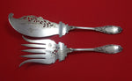 German .800 Silver Fish Serving Set 2pc Pcd Bright-Cut (Server 11 1/2" Fork 10")