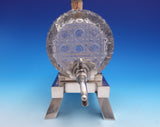 English Silverplate & Glass Whiskey Barrel Decanter by John Grinsell (#9214)