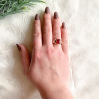 10k Yellow Gold Vintage Men's Synthetic Lab-Created Ruby Glass Ring (#J7146)