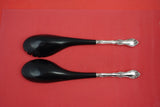 Royal Rose by Wallace Sterling Silver Salad Serving Set w/black nylon 12"