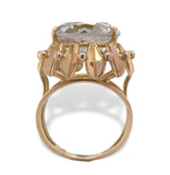 Mid-Century Modern 14k Rose Gold Genuine Natural Smoky Quartz Ring (#J7095)
