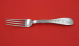 Lap Over Edge Acid Etched By Tiffany Sterling Dinner Fork w/ floral 8"