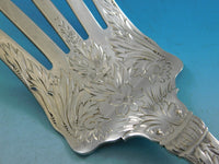 Whiting Sterling Silver Fish Serving Set Engraved with Flowers 11"