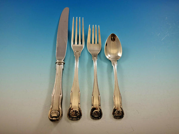 King by Kirk Sterling Silver Flatware Set Service 24 Pieces Shell Motif