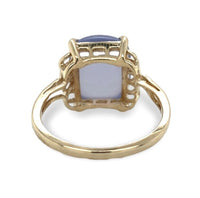 10k Yellow Gold 4.35ct Lavender Genuine Natural Chalcedony Ring Size 7 (#J7116)