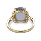 10k Yellow Gold 4.35ct Lavender Genuine Natural Chalcedony Ring Size 7 (#J7116)