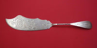 Coin Silver by Warner Fish Server Bright-Cut with Twist Handle 11 5/8"