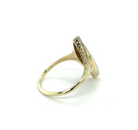 14k White/Yellow Gold Hand Engraved Filigree Genuine Natural Diamond Ring #J5350