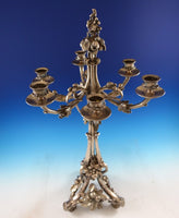 Christofle Silverplate Candelabra w/Fruit Motif Very Heavy 24 1/4" x 12" (#7507)