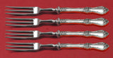Royal Rose by Wallace Sterling Silver Fruit Fork Set 4-piece Custom Made 6"