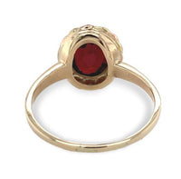 10k Yellow and Rose Gold Red Synthetic Lab-Created Spinel Ring 10.25 (#J7086)