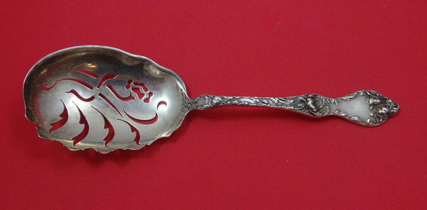Les Cinq Fleurs by Reed and Barton Sterling Silver Macaroni Spoon Pierced 9 1/4"
