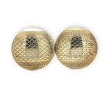 Pair of 10k Yellow Gold Round Domed Men's Cufflinks with Wavy Engraving (#J6865)