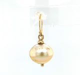 14k Yellow Gold Golden South Sea Pearl Drop Earrings Jewelry (#J6118)