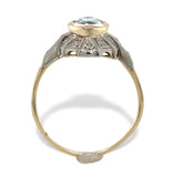 14k Gold 1.33ct Marquise Genuine Natural Aquamarine and Diamond Ring (#J7204)