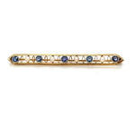 14k Antique Montana Sapphire and Pearl Bar Pin (#J5383)