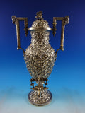 Repousse by AE Warner Coin Silver Tea Set 5 pc Samovar Birds Monkey Lion #8648