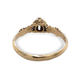 Victorian 10k Yellow Gold Genuine Natural Emerald Buttercup Ring Size 6 (#J7070)