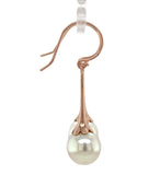 14k Rose Gold Drop Earrings with 9.9mm Cultured South Sea Pearls (#J7323)