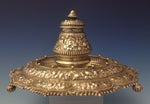 Repousse by Gorham Sterling Silver Inkwell Custom Order Dated 1887 Ornate #0091