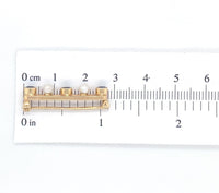 14k Yellow Gold Montana Sapphire and Pearl Bar Pin Signed Jewelry (#J7044)