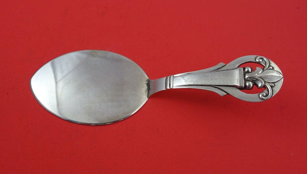 Danish Sterling Pastry Server FH AS hand wrought hammered leaf handle 6 7/8"
