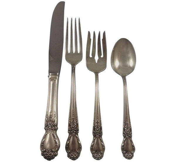 Brocade by International Sterling Silver Flatware Set for 12 Service 65 pcs