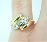 14k Yellow and Rose Gold Genuine Natural Diamond Ring (#J4486)