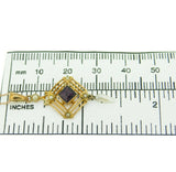 10k Yellow Gold Lavaliere Pendant with Purple Stone Seed Pearl (#J4787)