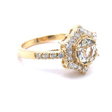 18k Gold 1.04ct Specialty Hexagon Yellow Genuine Sapphire Diamond Ring (#J5190)