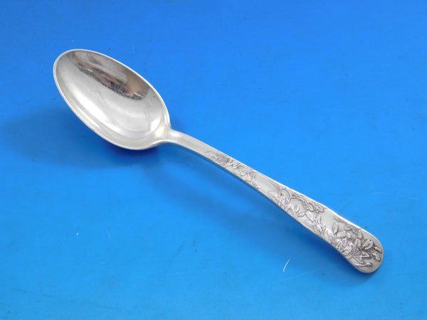 Lap Over Acid Etched by Tiffany  Sterling Silver Coffee Spoon with Plants 4 3/4"