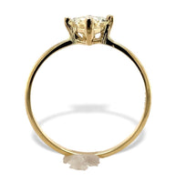 18k Gold Solitaire Ring with Fancy Shield Shaped 1.04ct Yellow Sapphire (#7223)