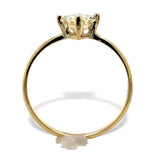 18k Gold Solitaire Ring with Fancy Shield Shaped 1.04ct Yellow Sapphire (#7223)