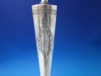 AG Sterling Silver Candlestick Pair Brite-Cut 15.1 troy ounces 11 3/4" (#6018)