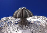 Robert Hendery Canadian Sterling Silver Tea Set 4pc Chased with Ebony  (#7188)