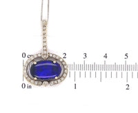 14k Gold Genuine Natural Black Opal and Diamond Pendant with GIA Report (#J6594)