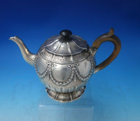 William Eaton English Georgian Sterling Silver Tea Pot with Swags Wood (#5700)