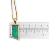 14k Yellow Gold 5.97 Carat Genuine Natural Emerald Pendant w/Diamonds GIA #J7590