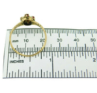10k Yellow Gold Victorian Red Glass and Seed Pearl Ring (#J4773)