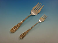 Rose by Stieff Sterling Silver Flatware Set For 8  Service 53 Pieces Repousse