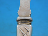 Lap Over Edge Acid Etched by Tiffany Sterling Melon Fork / Knife Catfish 8 1/8"