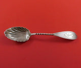 Bailey and Co Coin Silver Ice Cream Spoon Engine Turned Twisted Shell 5 3/8"