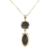 14k Yellow Gold 12 Carat TW Fire Genuine Natural Agate Pendant (#J7230)