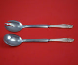 Stradivari by Wallace Sterling Silver Salad Serving Set Modern Custom 10 1/2"